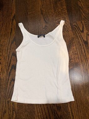 Brandy Melville ribbed white tank top